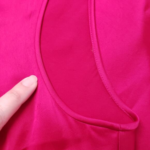 Diane Von Furstenberg Slip Dress Womens 12 Magenta Satin Katrita Sleeveless Wrap - Picture 15 of 16